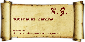 Mutshausz Zenina névjegykártya